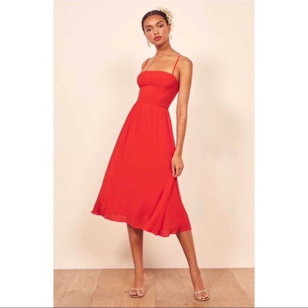 Reformation Rosehip Fit & Flare Dress